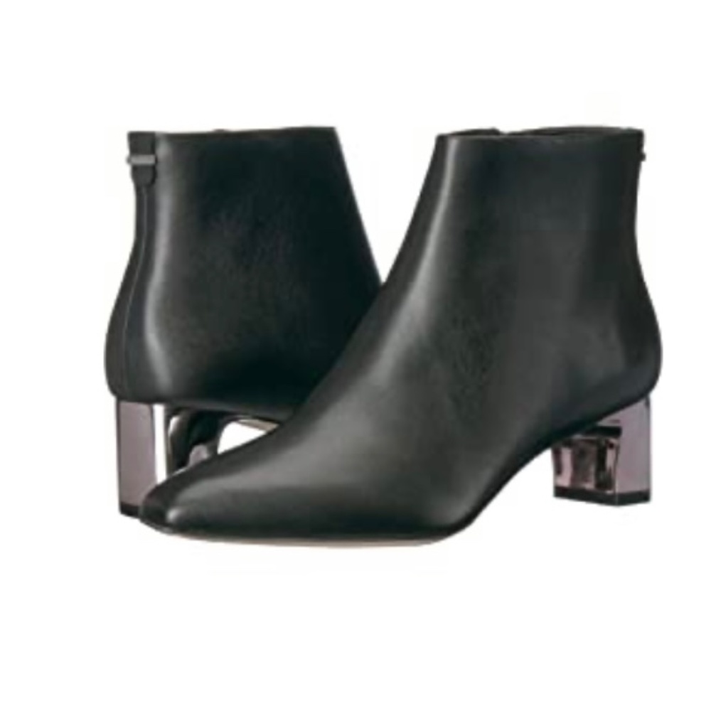 Calvin Klein Womens Mimette Black Cow Silk 9.5 M